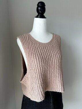 🤎 Free People Chunky Knit Sweater Vest Tank Small